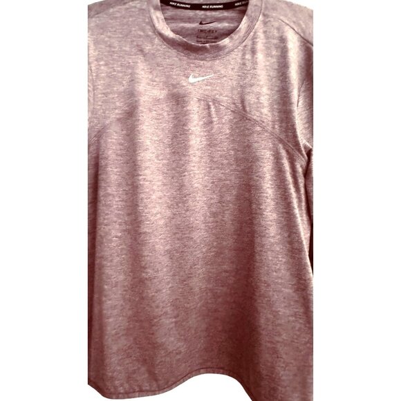 NWT Nike Womens Small Dri-Fit Long Sleeve Heathered Maroon Top - Picture 4 of 14